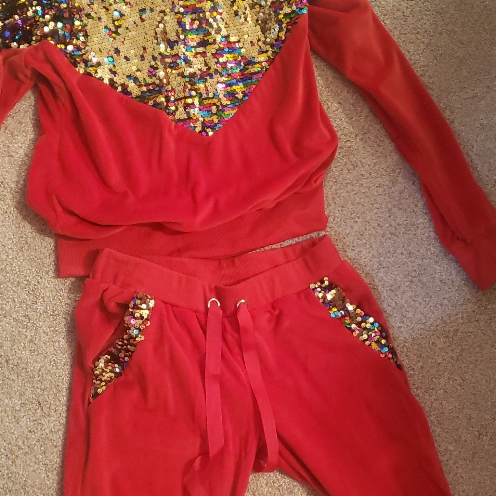 Sequins Sparkly Jogger Set - image 2